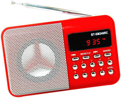 

Fangtooth Portable Digital BT SM246 Mini FM Radio Support Recording, USB pen-drive, Aux in FM Radio FM Radio(Orange)