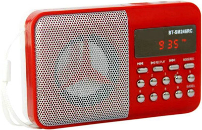 

Fangtooth Mini BT246 Portable Digital Sound Fm Radio Support recording , USB pen-drive, Aux in FM Radio(Red)