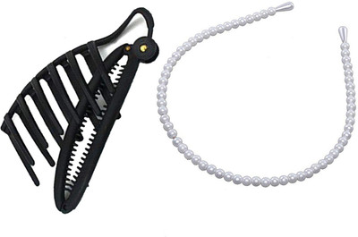 

Futurekart Hairpin Hair Bun Shaper Hair Accessory Styling Tool With Pearl Hair Band Hair Accessory Set(Black, White)