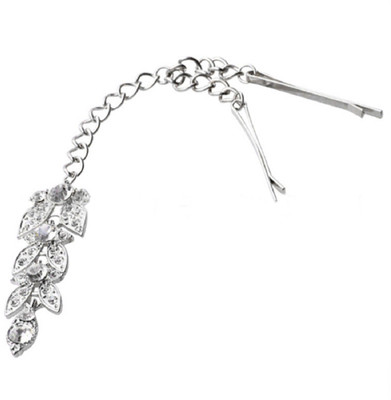 

Fabfashion Diamond Leaf Hair Pin(White)