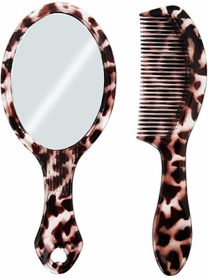 

GLAN Hair Comb With Mirror For Men And Women For Travel, Saloon And Home Use, 30 Gram 2 Pcs, Pack Of 1
