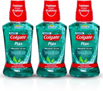 Colgate Plax - Fresh Mint ( Pack of 3 )  (750 ml)