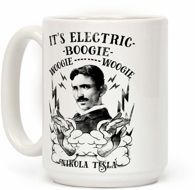 RADANYA It'S Electric Nikola Tesla Cup Water Tea Coffee Milk Cup Gift MUG3150 Ceramic Coffee Mug(350 ml)