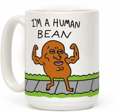 RADANYA I'M A Human Bean Cup Water Tea Coffee Milk Cup Gift MUG3145 Ceramic Coffee Mug(350 ml)