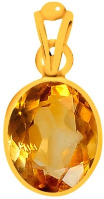 Gems Jewels Online 7.25 Carat Citrine Gold-plated Citrine Stone Pendant