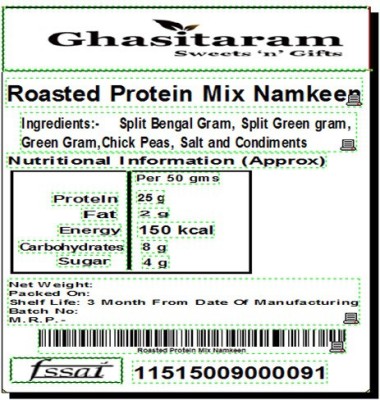 

Ghasitaram Gifts Namkeens-Colourful Roasted Protein Mix Namkeen Pouch(300 g, Pack of 2)