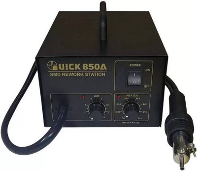 Quick 850A SMD Rework Station Hot Air Gun for Chip IC Removing and Mobile Repair 270 W Temperature Controlled(Conical Tip)