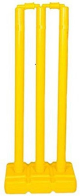 Monika Sports Plastic Stumps Set 3 Wicket Set, 1 Stand, 2 Bails(Yellow)