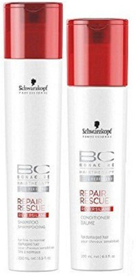 

Schwarzkopf Hairtherapy Repair Rescue Reversilane Shampoo (250ml) & Conditioner (200ml) Combo(Set of 2)