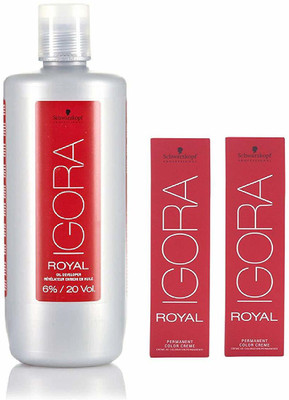

Schwarzkopf Igora Hair Color Tube No. 3-0 Dark Brown (2 Tube) 60 ml Each with 1 Developer 1000 ml(Set of 3)