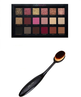

Jollity Oval Shape Foundation Brush And Rose Gold Textured Eye Shadow(Set of 2)