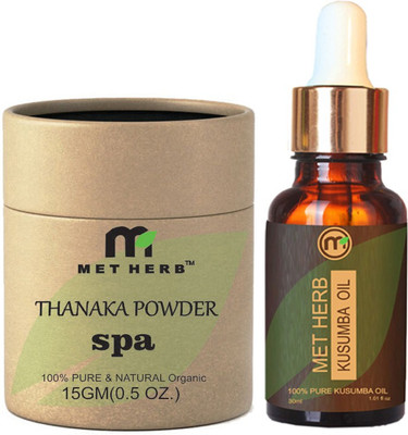 Metherb Thanaka powder 15 g & Kusumba oil 30ML for hai removal(2 Items in the set)