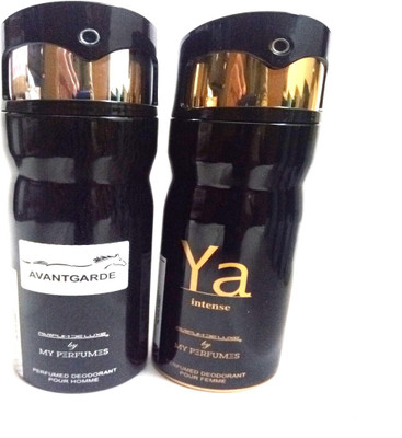 

PARFUMDELUXE AVANTGARDE AND YA INTENSE Deodorant Spray - For Men & Women(400 ml, Pack of 2)