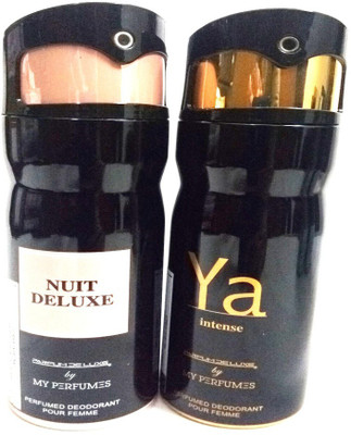 

PARFUMDELUXE NUIT DELUXE AND YA INTENSE Deodorant Spray - For Women(400 ml, Pack of 2)