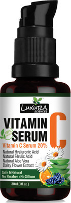 

Luxura Sciences Vitamin C Serum 30 ML for Skin Glow, Anti Ageing {Vit C 20%, Natural Hyaluronic Acid, Ferulic Acid, Vitamin E, and More Natural Extracts}(30 ml)