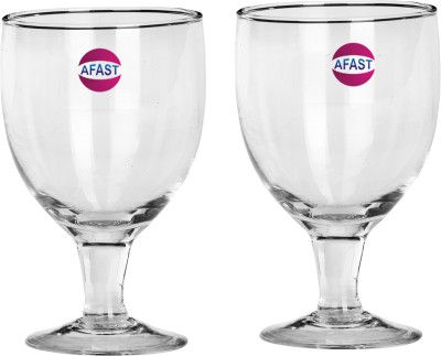 1st Time (Pack of 2) Bavrage Tumbler Multi Purpose Wine Glass Transparet & Self Designer Set Of 2 Stylish Glass -WI26 Glass Set Wine Glass(300 ml, Glass, Clear)