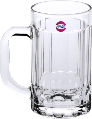 AFAST (Pack of 2) New Bavrage Tumbler Pilsner Glass Beer Mug With Handle Set Of 2-BR04 Glass Set Beer Mug(300 ml, Glass, Clear)