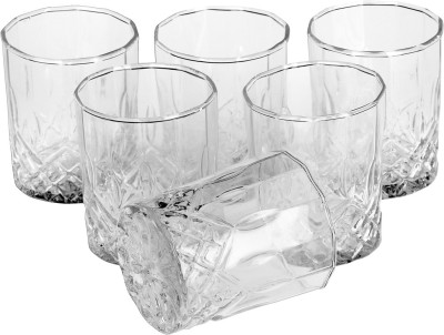 1st Time (Pack of 6) Multi Purpose Party Designer Glass Set_098755 Glass Set Whisky Glass(330 ml, Glass, Clear)