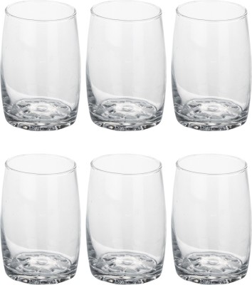 Somil (Pack of 6) Somil Stylish Shape Self Designer Multipurpose Glass Set Of 6 Glass Set Whisky Glass(280 ml, Glass, Clear)