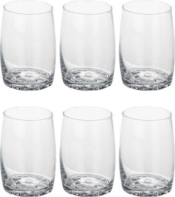 AFAST (Pack of 6) Multipurpose Designer Look Transparant Four Glass Set No_DN51 Glass Set Water/Juice Glass(330 ml, Glass, Clear)