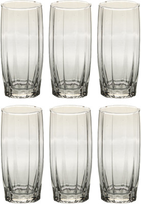 1st Time (Pack of 6) Somil Stylish Shape Self Designer Multipurpose Glass Design No-PF07 Set Of 6 Glass Set Water/Juice Glass(310 ml, Glass, Clear)