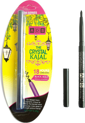 

ADS Waterproof crystal Kajal for Extra Black long lasting Eye Care(Black)
