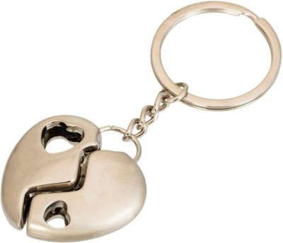MGP FASHION Beautiful Design Silver Romantic Hiding Inside Couple Heart shape Full Metal Party Gift Girl Boy Friend Keyring Key Chain