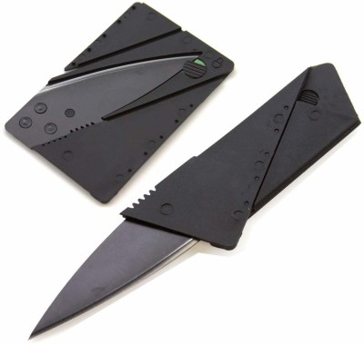 Gabbar ™ Credit Card Size Folding Knife with Packaging,Letter Opener-Pack Of 2 Pocket Knife, Campers Knife(Black)