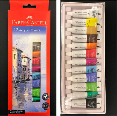 FABER-CASTELL Creative Jack Faber - Castell 12 Acrylic Colours 9 ml(Set of 12, Multicolor)