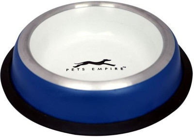

Pets Empire Dog Bowl Anti Skid Colored Dog Bowl-Color May Vary(1 Piece) (Small) Round Steel Pet Bowl(400 ml Steel)