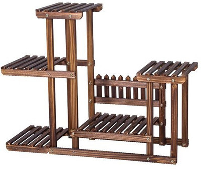Urbancart r Plant Display Stand and Bookshelf Storage Rack Organizer(5 Shelf) Bamboo Wall Shelf(Number of Shelves - 5, Brown)