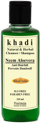 

PreVeda Khadi Neem Aloevera Shampoo Best Natural & Ayurvedic Shampoo/Cleanser Sls & Paraben Free(210 ml)