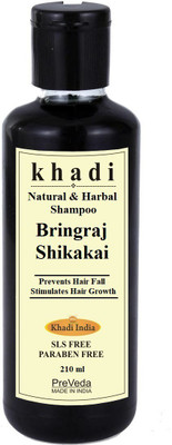 

PreVeda Khadi Bhringraj Shikakai Shampoo Natural & Herbal Best Anti Hair Fall Shampoo/Cleanser(210 ml)