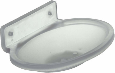 Epraiser ABS Unbreakable EZ-137 Oval Single Soap Dish(Clear, White)