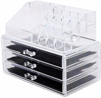 

Kurtzy Double Layer Jewellery Organiser Vanity Box(Transparent)