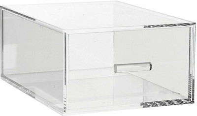

Now & Zen Multipurpose Acrylic Large Half Drawer Makeup Storage Organizer,Office Utility Organizer Cosmetic Vanity Box(Clear)