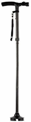 

ShoppoStreet Safety Foldable Walking Stick 4 Head Pivoting Trusty Cane with Built-In LED Lights Walking Stick