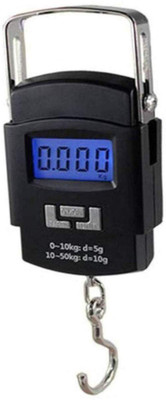 

Rorian 50Kg Portable Hanging Luggage Weight Machine Digital for Weighing Household Items Weighing Scale(Black)
