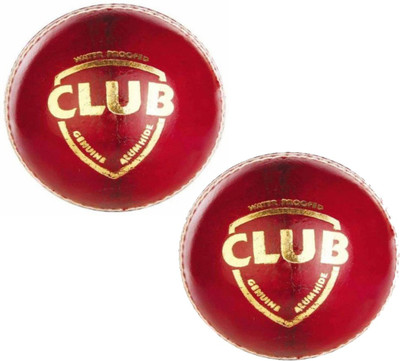 CLUB CLUBB CRICKET LEATHER BALL ' PACK OF 2 ' Cricket Leather Ball(Standard, Pack of 2, Red)