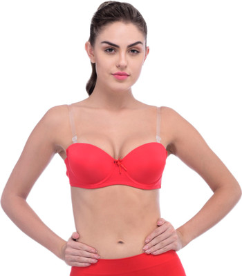 Piftif STRAPLESS Women Push-up Lightly Padded Bra(Red)