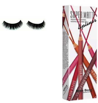 

Miss Boss eyelashes and SUPER MATTE LIP LINER pencils combo(Set of 2)