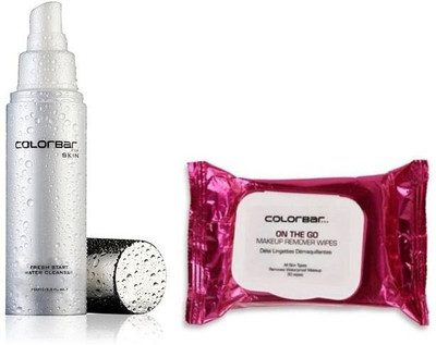 

Colorbar Makeup Remover Wipes & Fresh Start Cleanser COMBO(Set of 2)