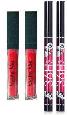 

Rtb Combo of 2 Matte Me Lip Gloss & 36 hrs 2 Pen Eyeliner Black(Set of 4)