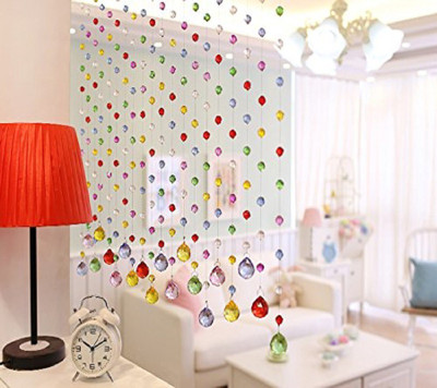 NP 25 String Beautiful Acrylic Strings Bead Door and Window Hanging 180 cm (6 ft) Door PVC (Polyvinyl Chloride) Semi Transparent Curtain Single Curtain(Multicolor, Solid)
