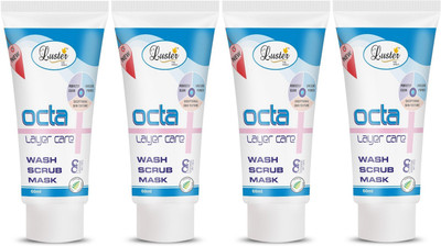 

Luster Octa Wash Scrub Mask (3 in 1) - Instant Facial (Pack of 4)(60 ml)