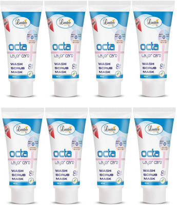 

Luster Octa Wash Scrub Mask (3 in 1) - Instant Facial (Pack of 8)(60 ml)