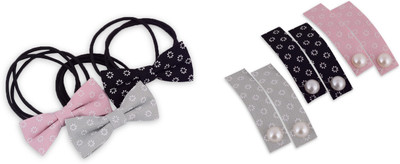 

CRYA FLOWER POWER TIC TAC AND BAND SET 3 PCS(GREY BLACK PINK) Hair Band(Multicolor)