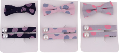 

CRYA POLKA HAIR CLIP AND BAND SET 3 PCS( PINK GREY DARK BLUE) Hair Band(Multicolor)