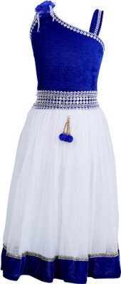 Crazeis Girls Party Dress(Blue)