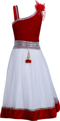 Crazeis Girls Party Dress(Red)